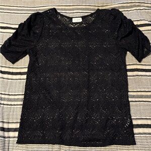 Free Kisses Black Lace Top